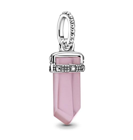 Imagem de Berloque Pingente Cristal Rosa em Prata 925