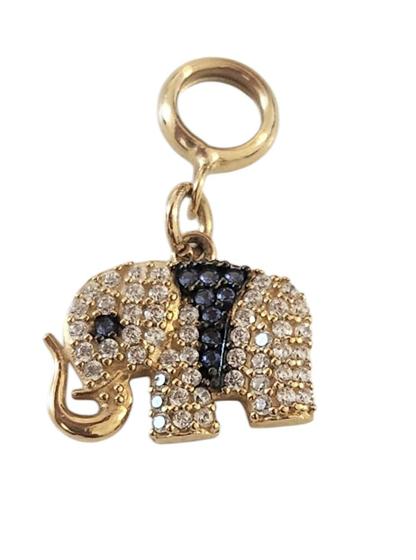 Imagem de Berloque pingente elefante ouro 18k amarelo com zirconio azul e branco.Rosangela lima joias 