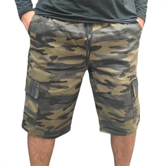 Bermuda Cargo Masculina Camuflada Militar Tático 6 Bolsos Menor preço em Bermuda Cargo Masculina Camuflada Militar Tático 6 Bolsos