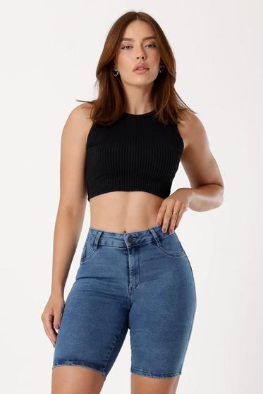 Imagem de Bermuda Ciclista Jeans Modeladora Levanta Bumbum