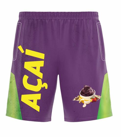 Imagem de Bermuda Com Bolso Uniforme Açai Açaiteria Pronta Entrega Top