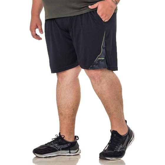 Imagem de Bermuda Dry Fit Masculina Plus Size Fitness Academia Bolsos
