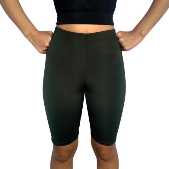Imagem de Bermuda Feminina Justa Elástico Lisa Suplex Pp ao Plus Size