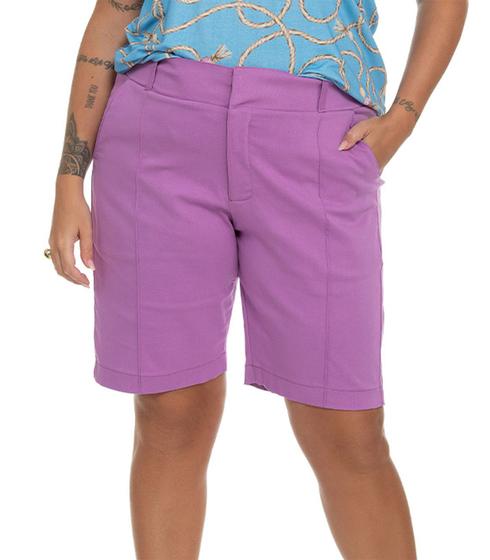 Imagem de Bermuda Feminina Plus Size Bengaline Secret Glam Roxo