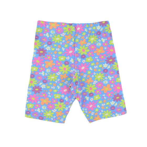 Imagem de Bermuda Infantil Feminina Brandili Ciclista Cotton Floral Azul - 100006