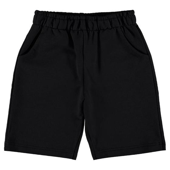 Imagem de Bermuda Infantil Masculina Moletinho Liso Preto - Malwee