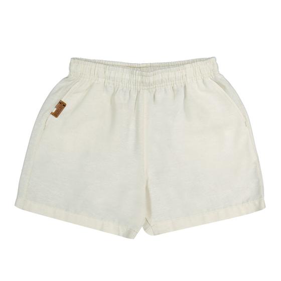 Imagem de Bermuda Infantil Menino Em Linho Off White Ogochi Nova