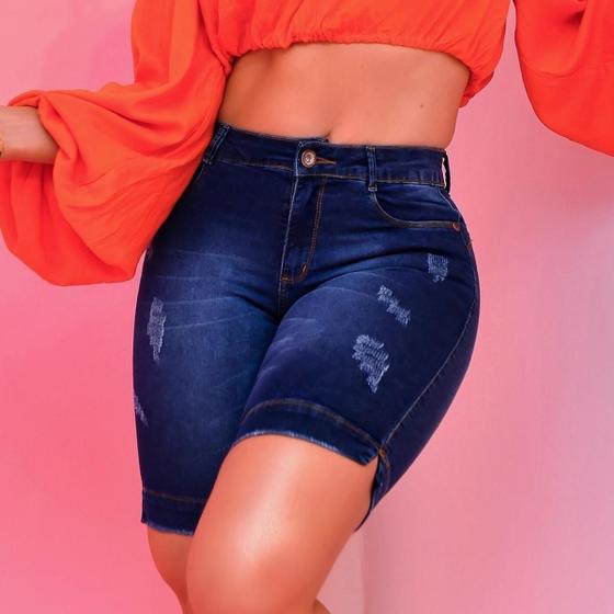 Imagem de Bermuda Jeans Cintura Alta Com Elastano Pedal Lux Modeladora