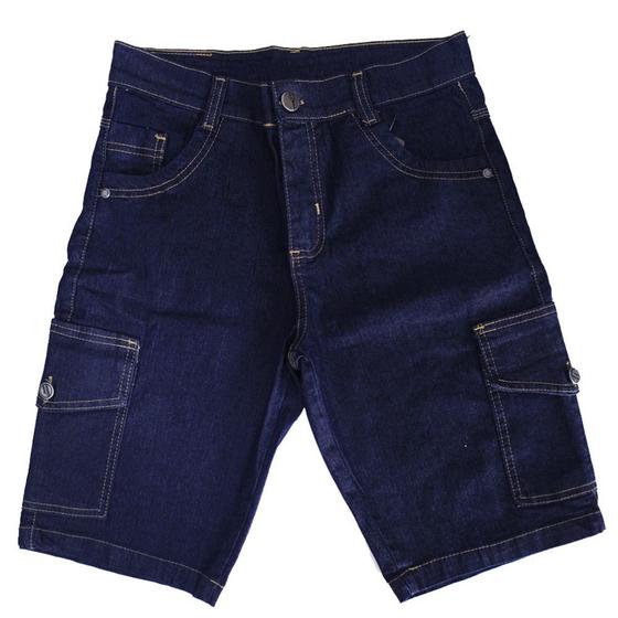 Bermuda Jeans Lycra Cargo Masculina Menor preço em Bermuda Jeans Lycra Cargo Masculina