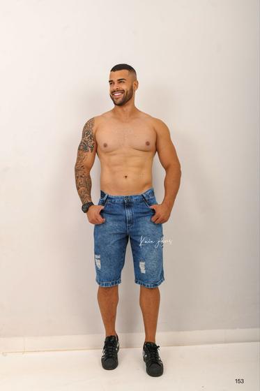 Imagem de Bermuda Jeans Masculina Cintura Media Sem Lycra Envio Imediato