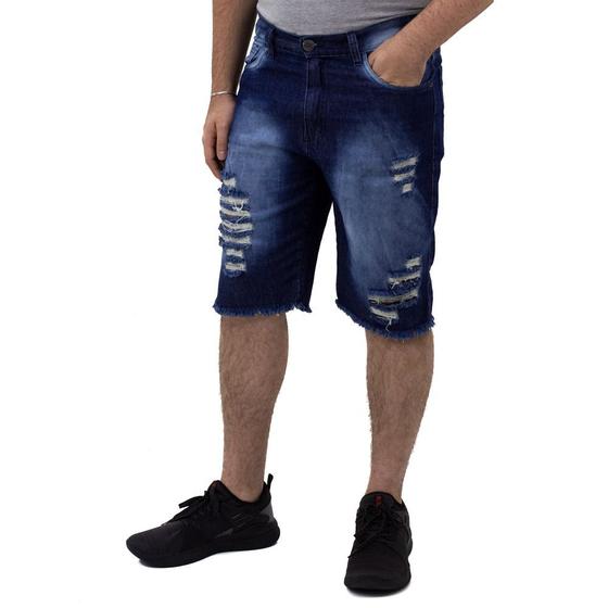 Bermuda Jeans Masculina Destroyed Ecxo Menor preço em Bermuda Jeans Masculina Destroyed Ecxo