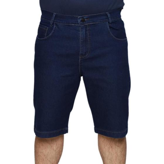 Imagem de Bermuda Jeans Masculina Elastano Algodão Tradicional Plus Premium 