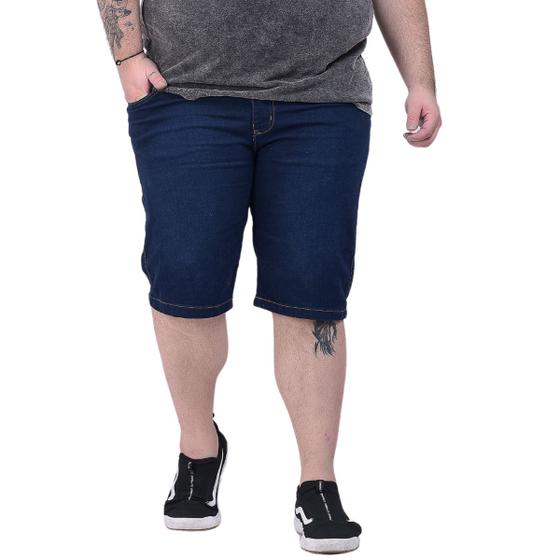 Imagem de Bermuda Jeans Plus Size Pentagono Masculina Azul Escuro