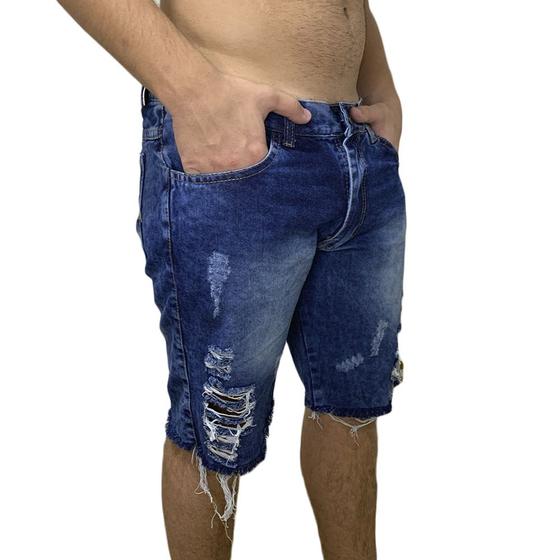 Imagem de Bermuda Jeans Rasgadas Destroyed Polo Attack - Jeans Médio
