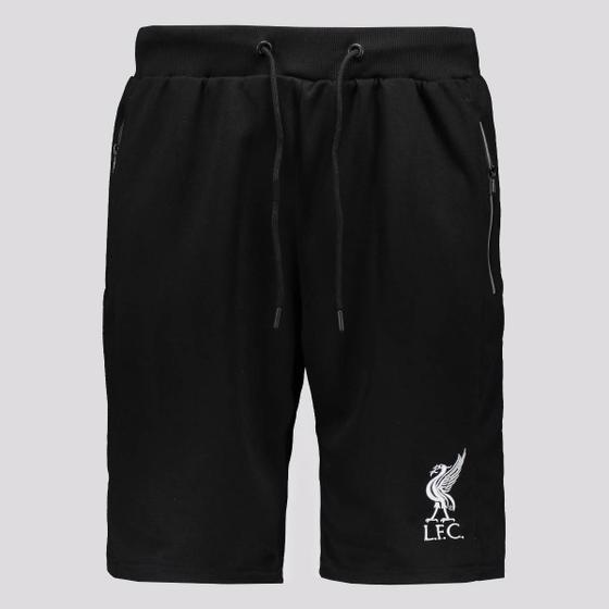Bermuda Liverpool Moletom LiverBird Preta Spr Bermuda Esportiva Magazine Luiza