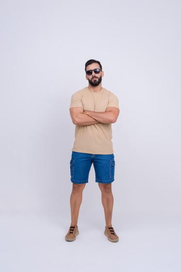 Imagem de Bermuda masculina cargo jeans 100%