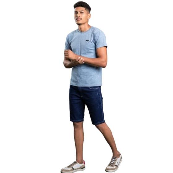 Imagem de Bermuda Masculina Jeans Azul Escura Slim Zillati, Short Masculino Jeans Azul Escuro Slim