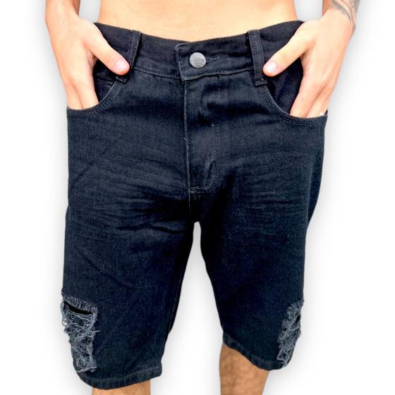 Imagem de Bermuda Masculina Jeans Diferenciada Destroide Premim Lakkis