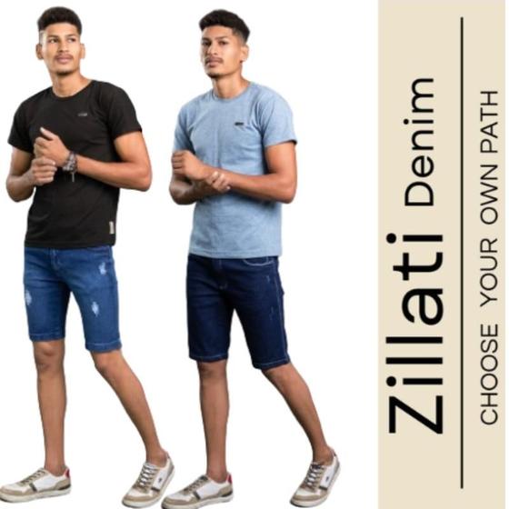 Imagem de Bermuda Masculina Jeans Premium 98% Algodão 2% Elastano de Alta Qualidade / Short Jeans Masculino Premium Zillati Jeans Slim