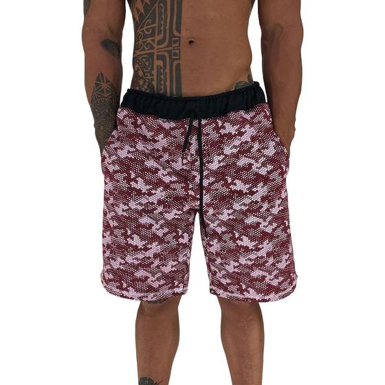 Imagem de Bermuda Masculina Moletom MXD Conceito Limitada Camuflado Pontilhado Vermelho