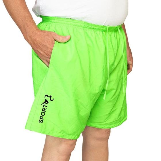 Imagem de Bermuda Masculina Plus Size Tactel Short Praia Mauricinho Cós Elástico Cordão Ajustável Academia