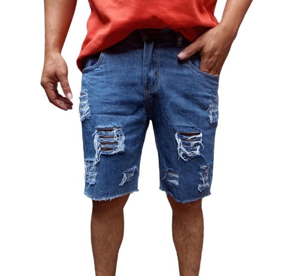 Bermuda masculina rasgada jeans produto de otima qualidade 2023 Menor preço em Bermuda masculina rasgada jeans produto de otima qualidade 2023