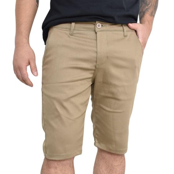 Imagem de Bermuda Masculina Sarja Acetinada Bolso Faca Premiun