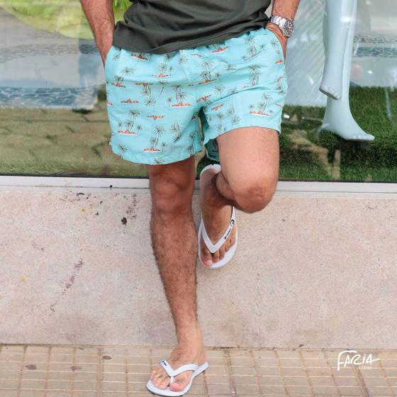 Imagem de Bermuda masculina tactel rafrom - verde estampada