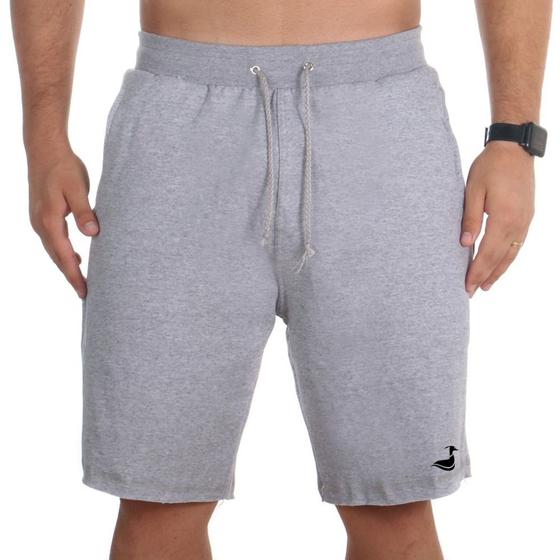 Imagem de Bermuda Moletinho Algodao Masculina Elastico Cintura Cordao Ajustavel Com Bolso Lateral e Traseiro