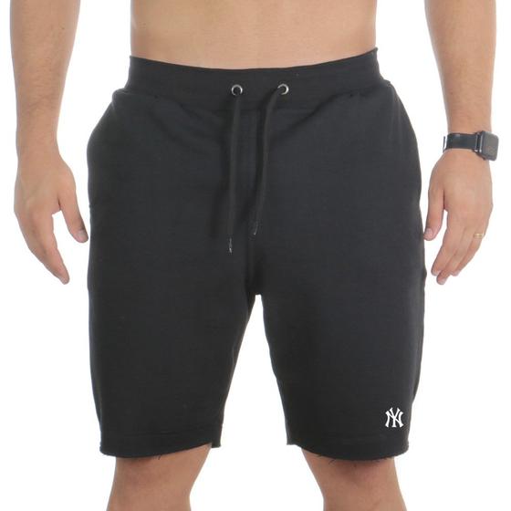 Imagem de Bermuda Moletinho Plus Size Masculina Elástico Cintura Cordão Ajustavel Tamanho Especial G1 ao G5