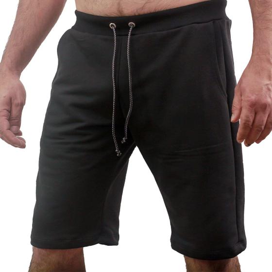 Imagem de Bermuda moletom adulto slim com 3 bolsos punho com elástico e cordão
