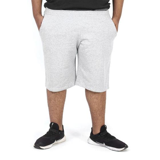 Imagem de Bermuda Moletom Masculina Plus Size Elástico Ajustável Bolsos Confortável