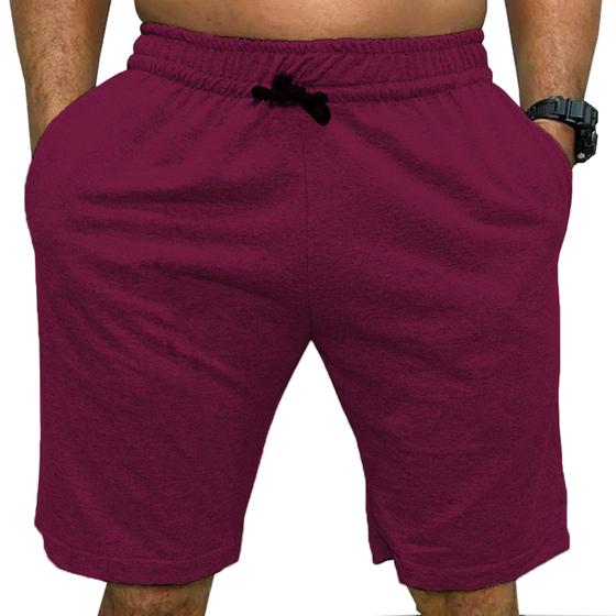 Imagem de Bermuda Moletom Masculina Short Com Bolso Treino Casual Cores Básico Esporte verão