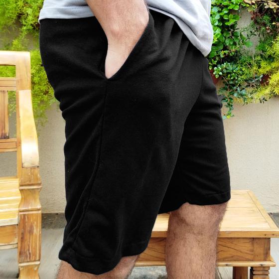 Imagem de Bermuda Moletom Masculina Short Com Bolso Treino Casual Cores Básico Esporte verão