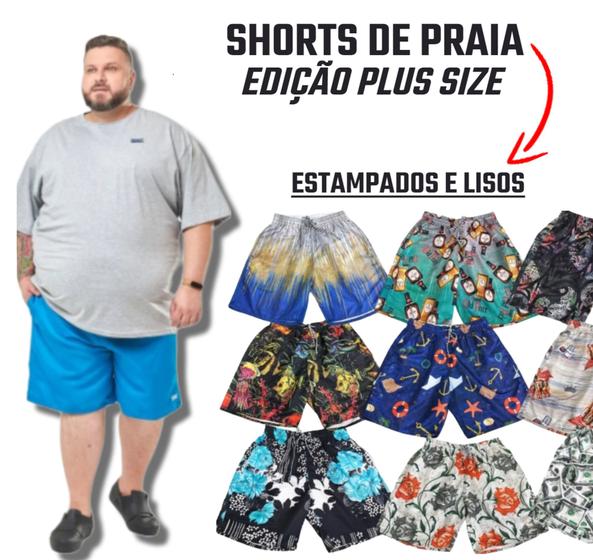 Imagem de Bermuda Praia Plus Size Estampada e Lisa Mauricinho Esporte Verão