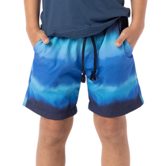 Imagem de Bermuda Shorts Infantil Verão Menino Estampa Degradê Azul