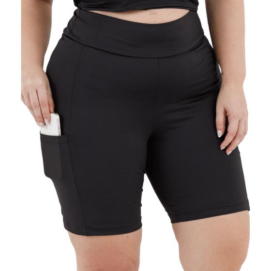 Imagem de Bermuda Suplex Feminina c/Bolsos Laterais Plus Size Moda Esportiva 3039.C1