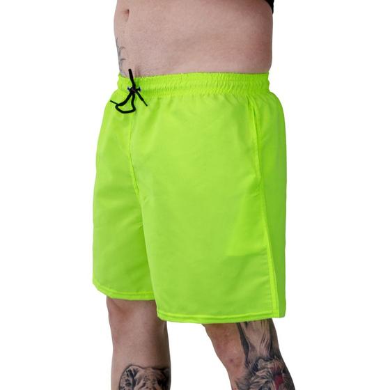 Imagem de Bermuda Swin Short Praia Tactel Cores Neon Masculino Conforto e Praticidade do P ao GG