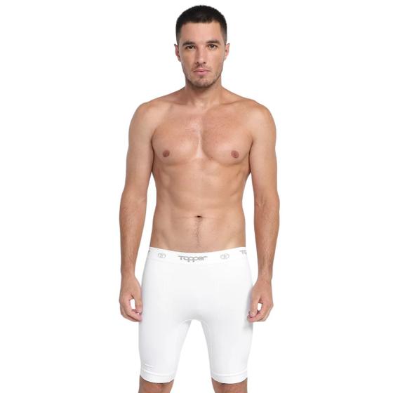 Imagem de Bermuda Térmica Topper S/ Costura Masculino - Branco e Cinza