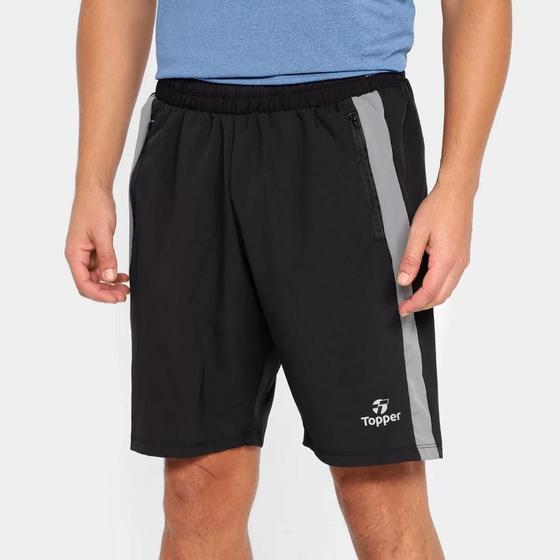 Imagem de Bermuda Treino Topper Pocket Masculina - Preto/Cinza