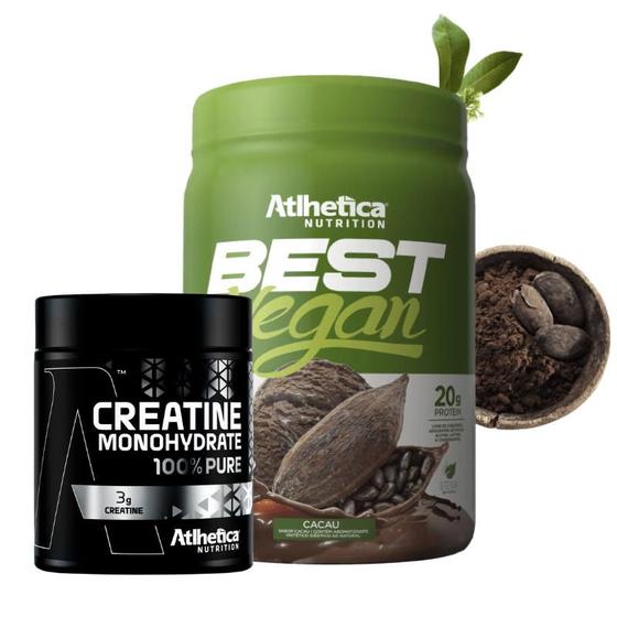 Imagem de Best Vegan (500g) Atlhetica Nutrition -  Cacau + Creatina 100% Pure - Pro Series (300g) Atlhetica Nutrition