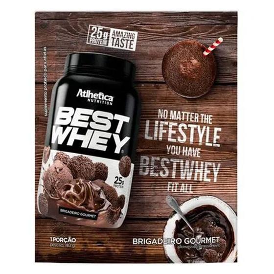 Imagem de Best Whey Protein (25g de Proteína) Sabor Brigadeiro Gourmet em Sachê de 40g  - Athletica Nutrition