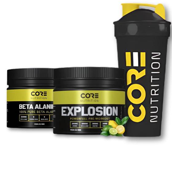 Imagem de Beta Alanina + Pré Treino Explosion + Shaker Core Nutrition