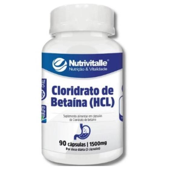 Imagem de Betaina Hcl 1500Mg 90 Capsulas Nutrivitalle