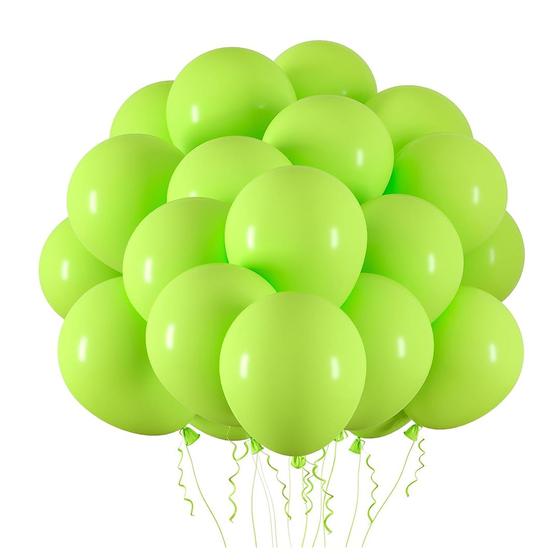 Imagem de Bexiga Balão Liso Verde Limão Festball 50 Uni Tamanho 7