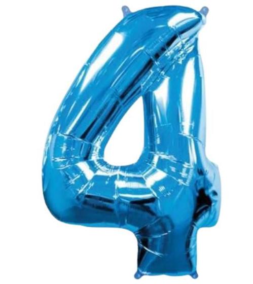 Imagem de Bexiga Balão Metalizado 30 Polegadas 75cm Azul Número 4