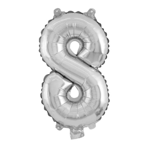 Imagem de Bexiga Balão Metalizado 30 Polegadas 75cm Prata Número 8