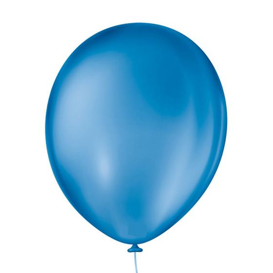 Imagem de Bexiga Balões Liso Redondo Nº 7 Azul Royal - 50 Unid