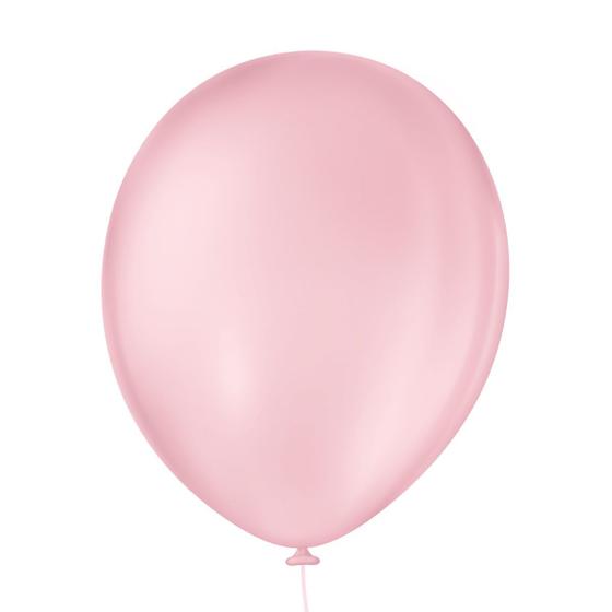 Imagem de Bexiga Balões Liso Redondo Nº 9 Rosa Bebê - 50 Unid