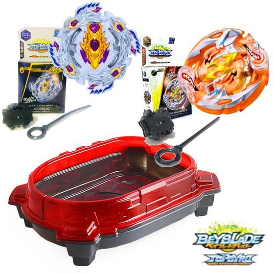 Beyblade Arena Rail Rush Bey B -110 vs B -111 - Top Gyro - Pião de ...